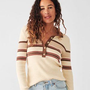 Faherty Mikki Polo Retro Fall Stripe